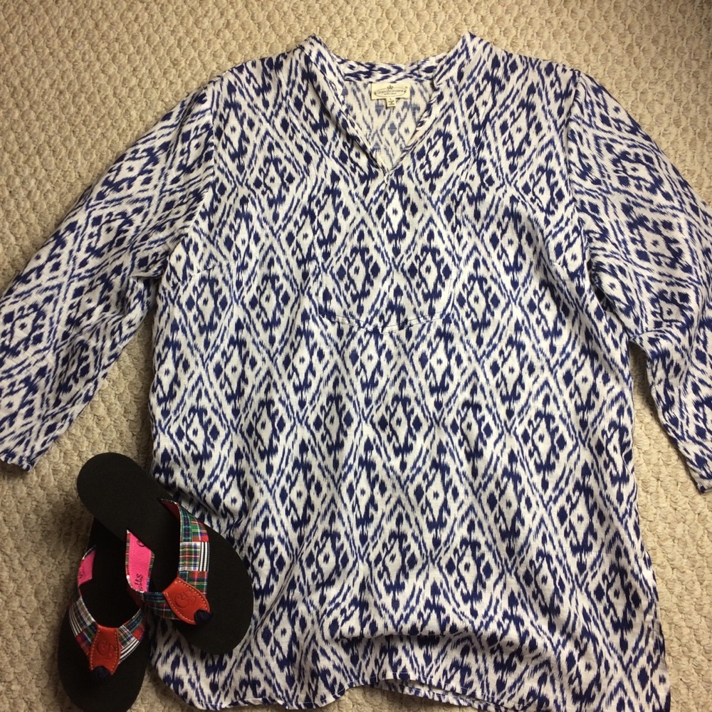 Grand & Greene navy/white Aztec design tunic